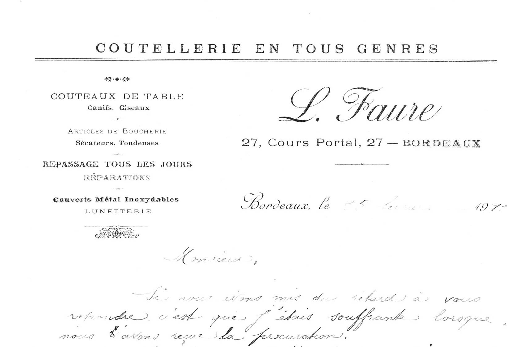 Louis FAURE, coutelier